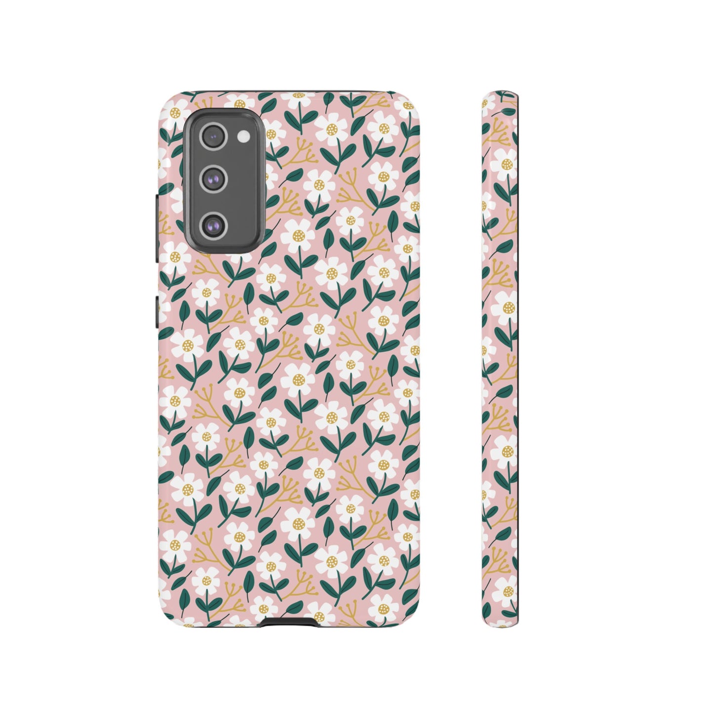 Phone Case: White Daisies on Pink