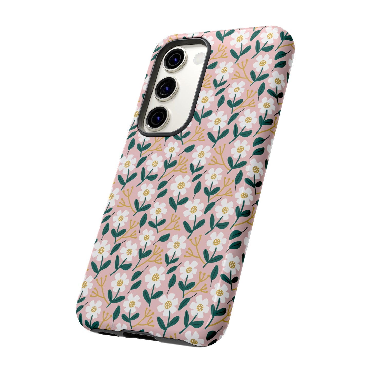 Phone Case: White Daisies on Pink