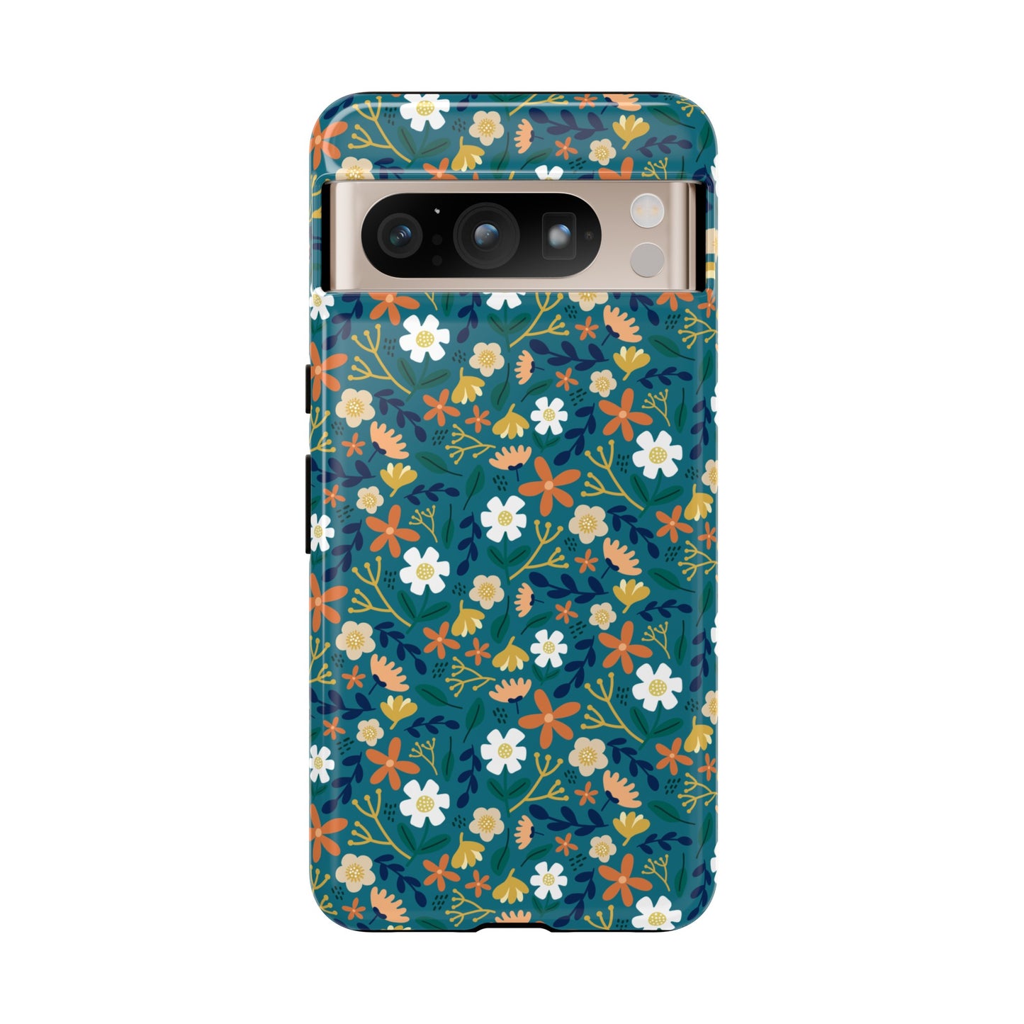 Phone Case: Florals on Teal