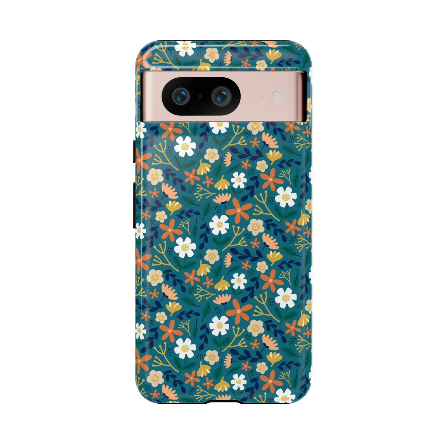 Phone Case: Florals on Teal