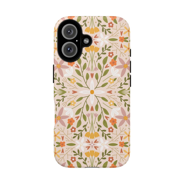 Phone Case: Florals on Tan