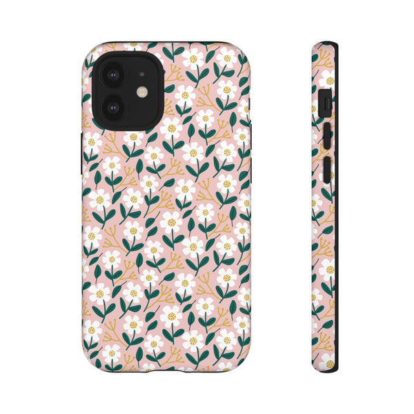 Phone Case: White Daisies on Pink