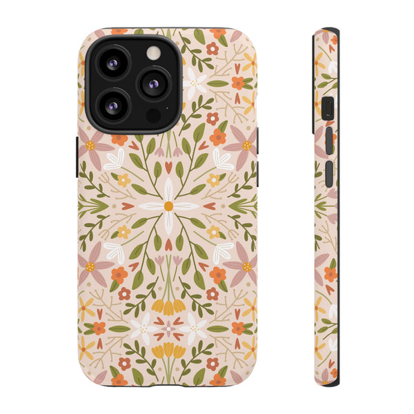 Phone Case: Florals on Tan