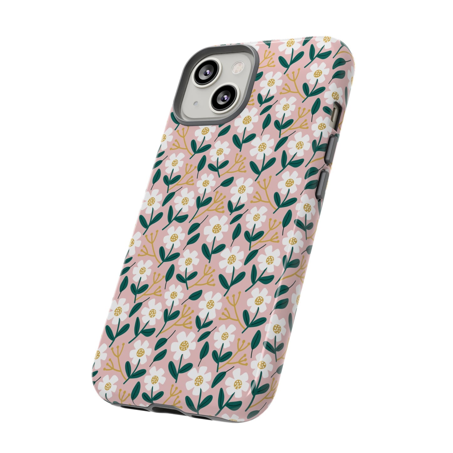 Phone Case: White Daisies on Pink