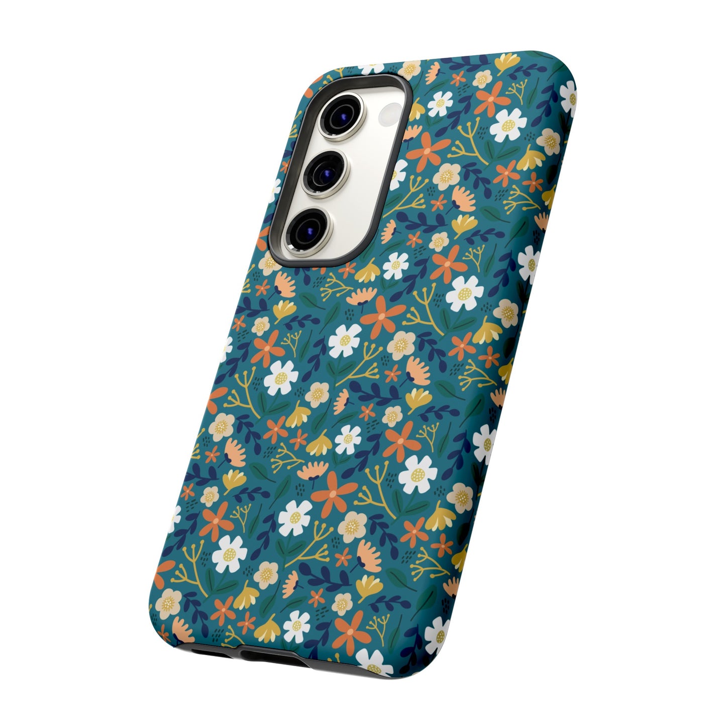 Phone Case: Florals on Teal