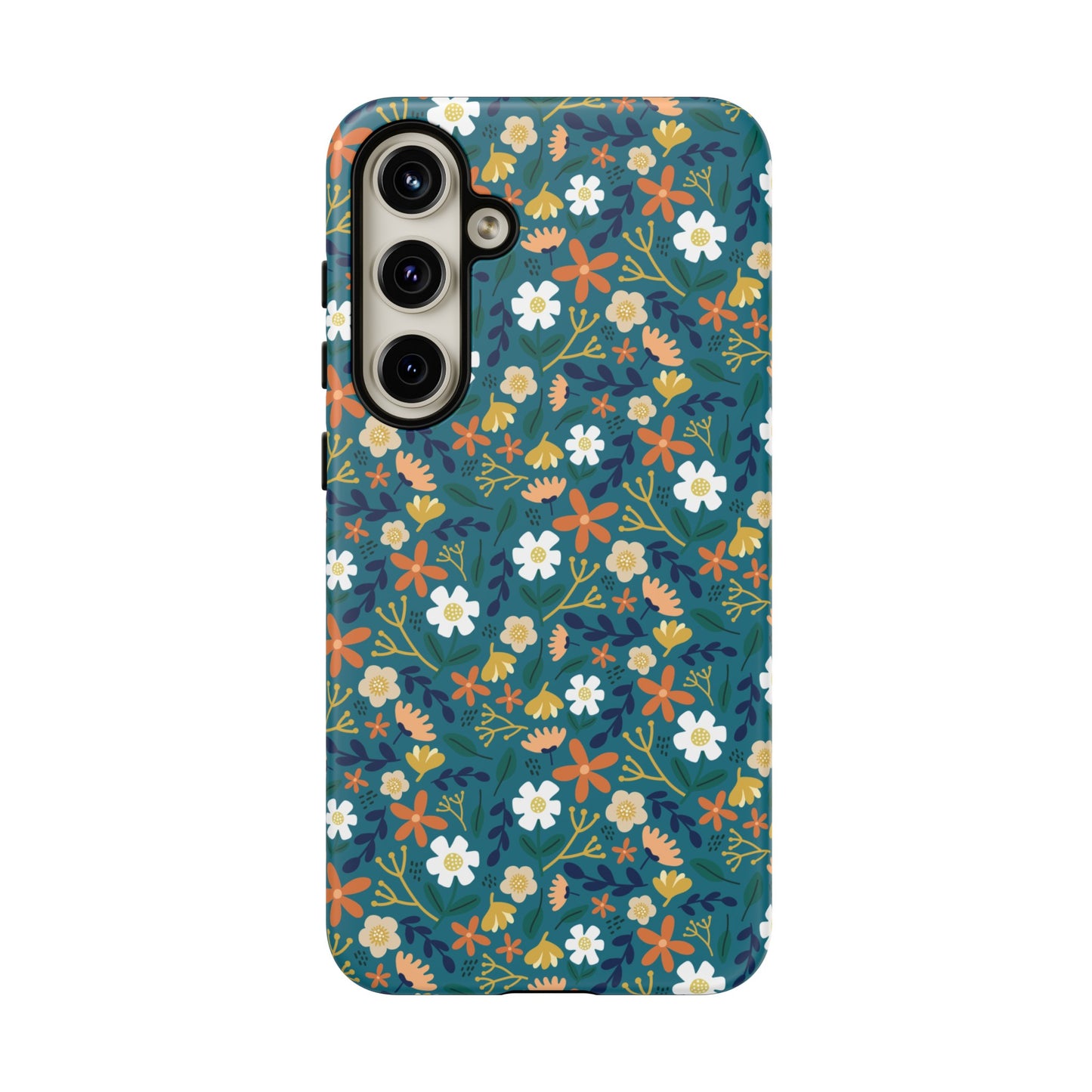 Phone Case: Florals on Teal