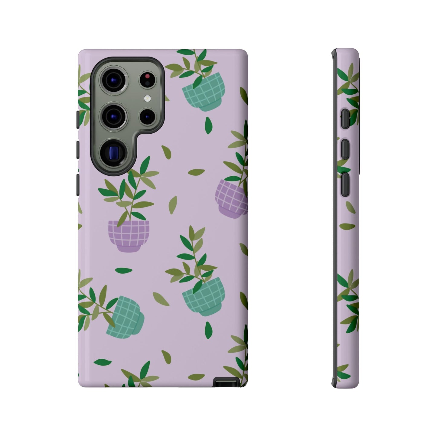 Phone Case: Pot Plants Purple