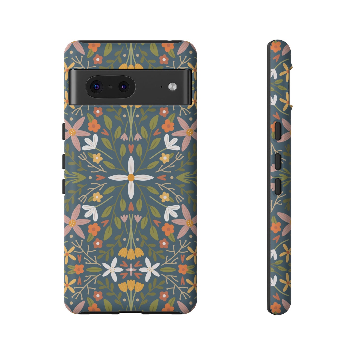 Phone Case: Florals on Blue