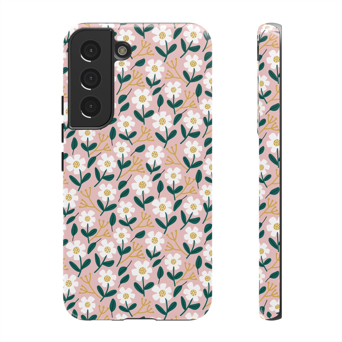 Phone Case: White Daisies on Pink