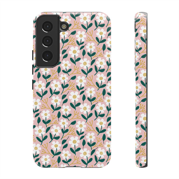 Phone Case: White Daisies on Pink