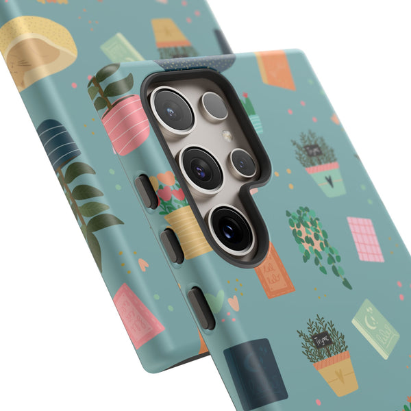 Phone Case: Book Shop Items on Blue