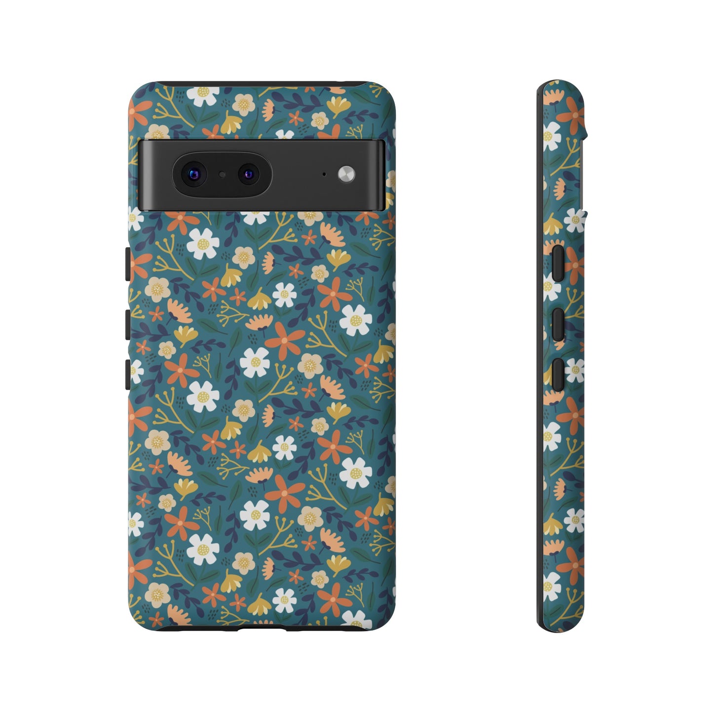 Phone Case: Florals on Teal
