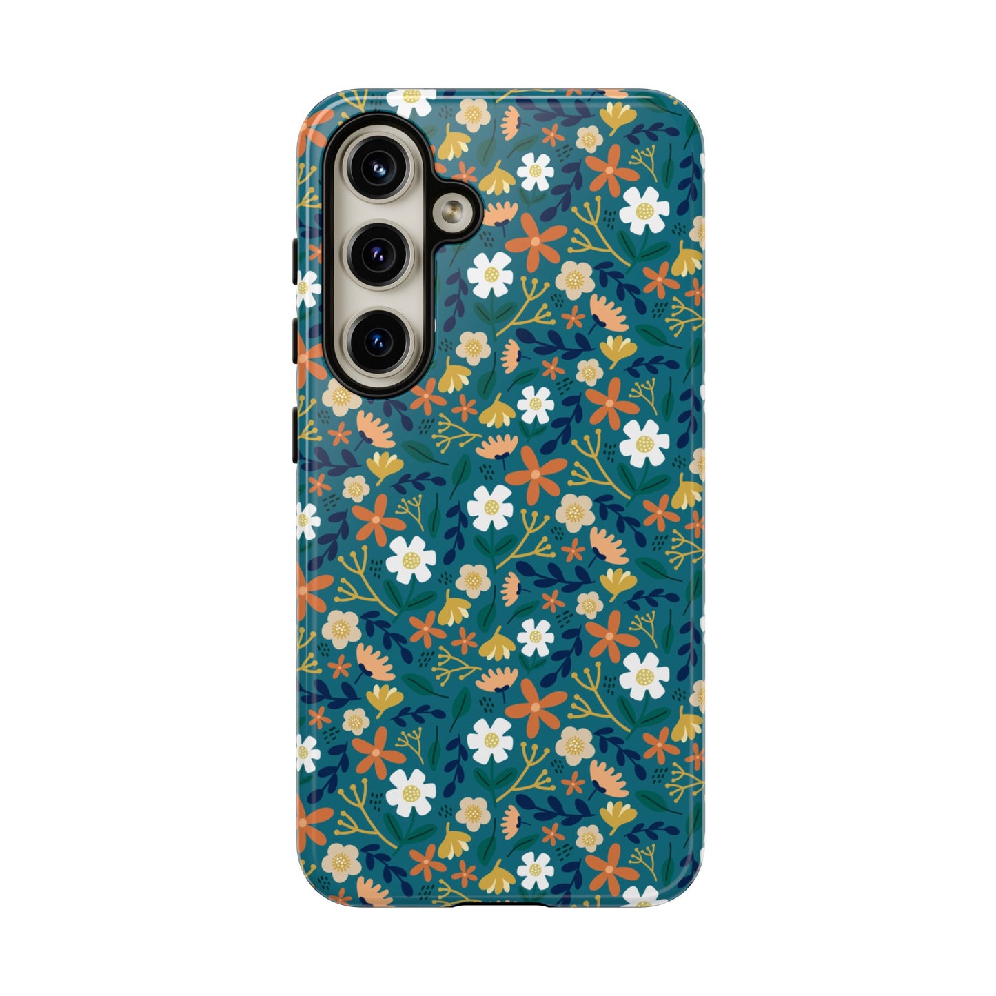 Phone Case: Florals on Teal