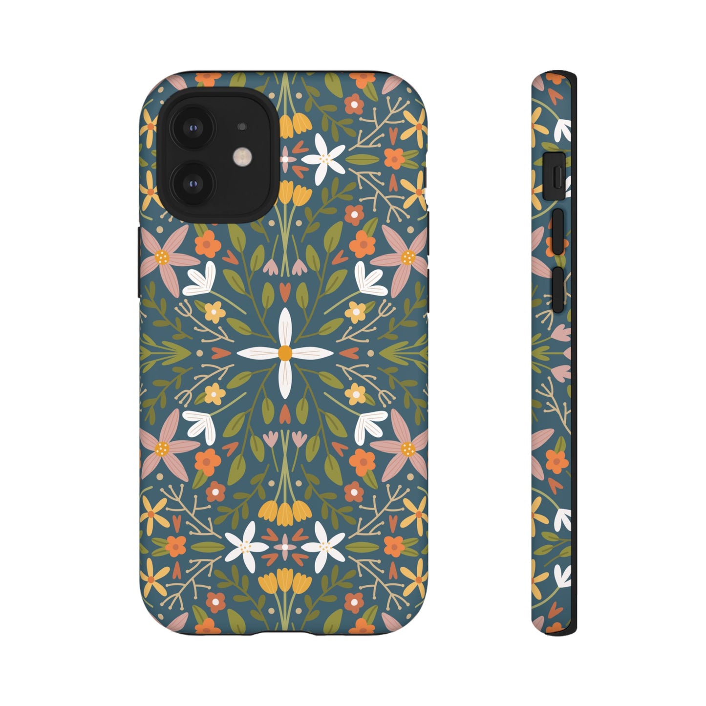 Phone Case: Florals on Blue