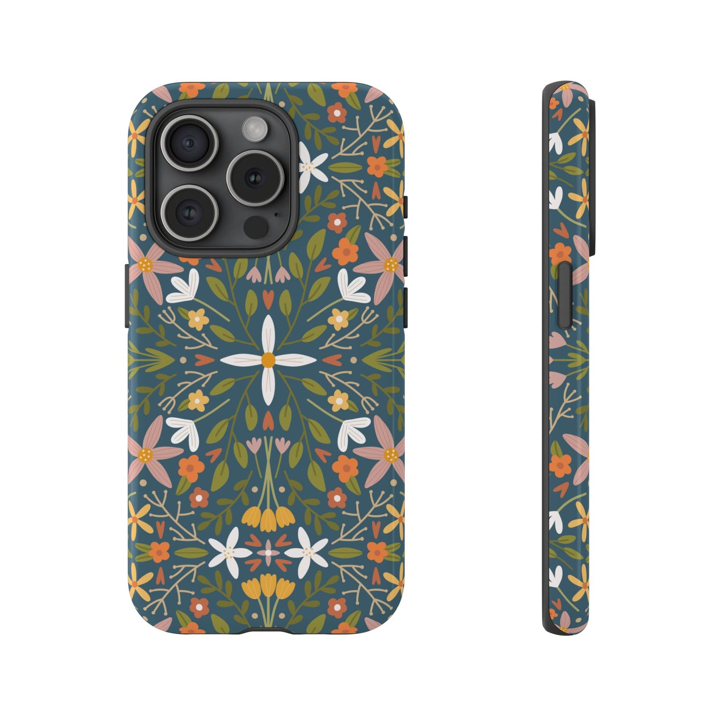 Phone Case: Florals on Blue