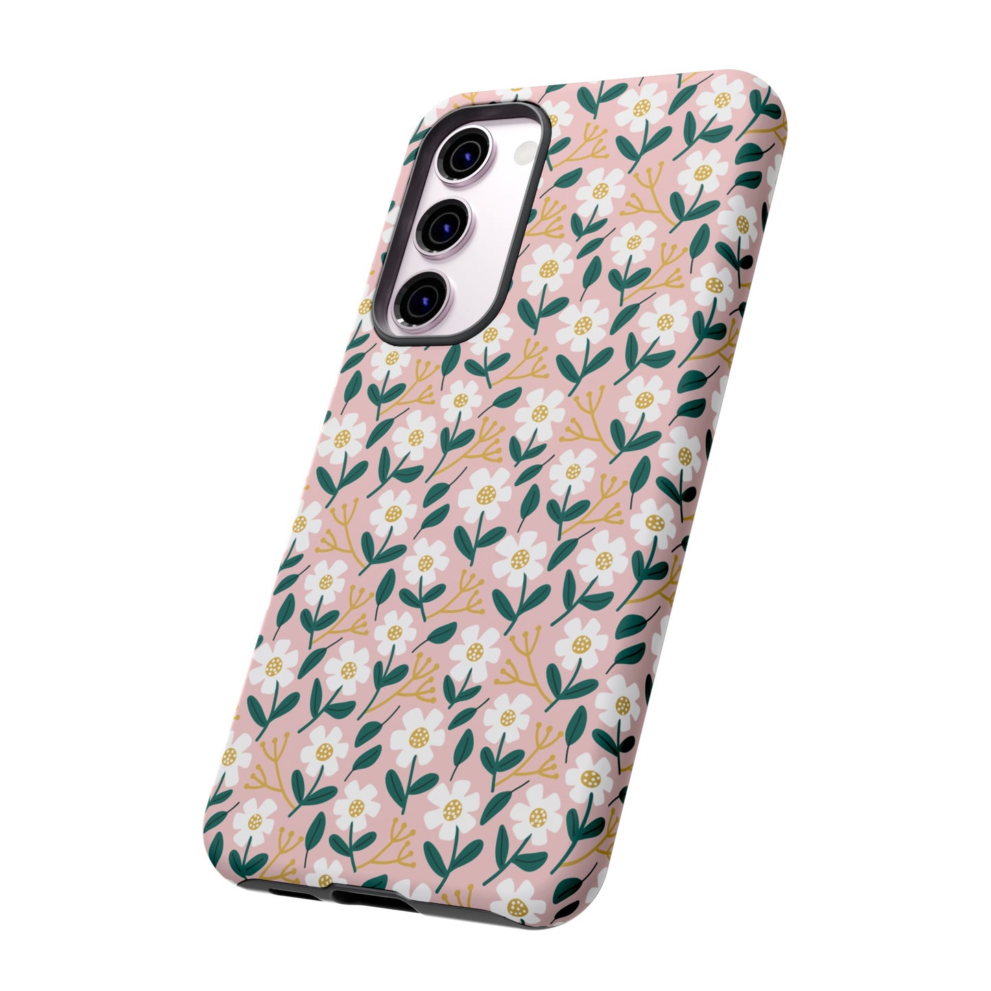 Phone Case: White Daisies on Pink