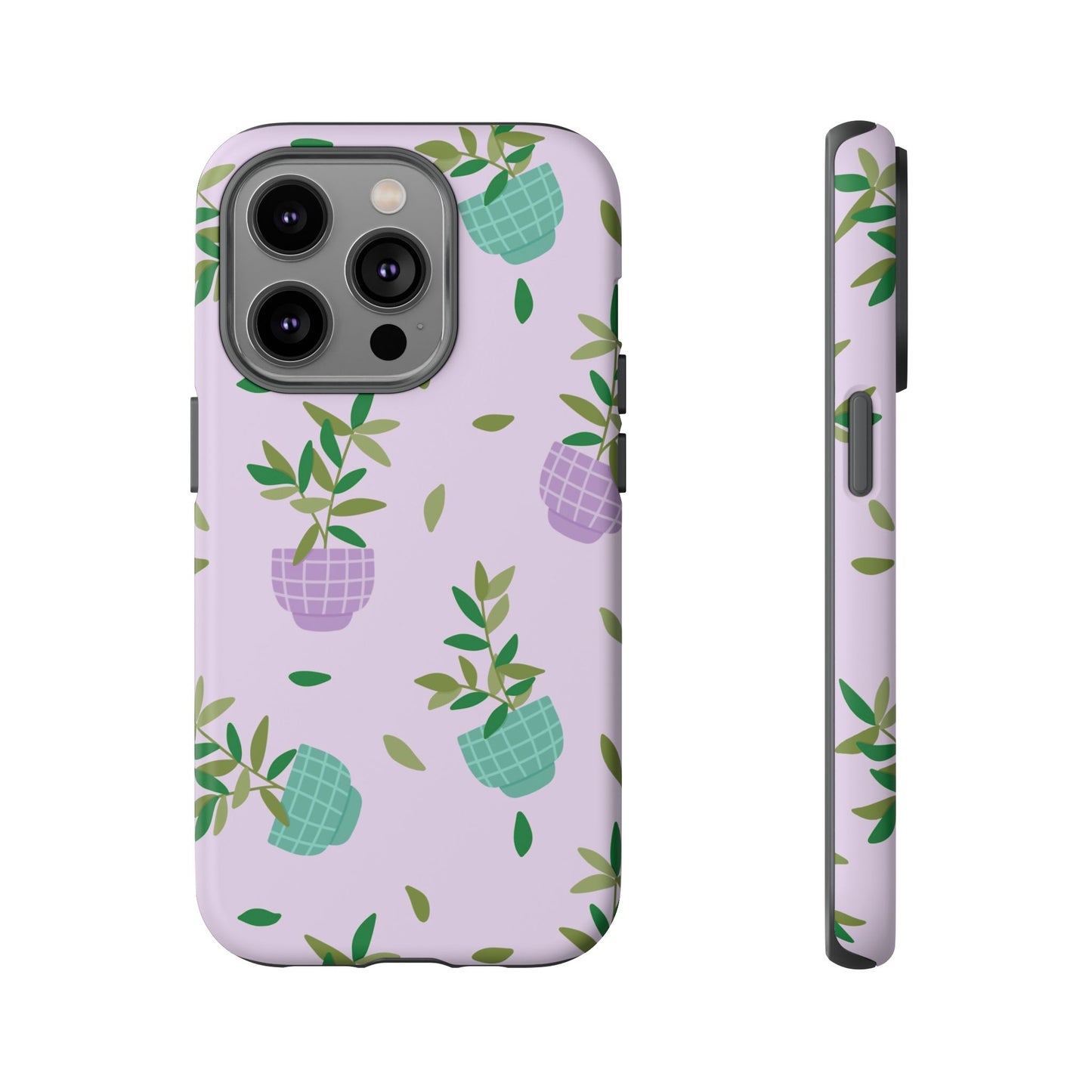Phone Case: Pot Plants Purple