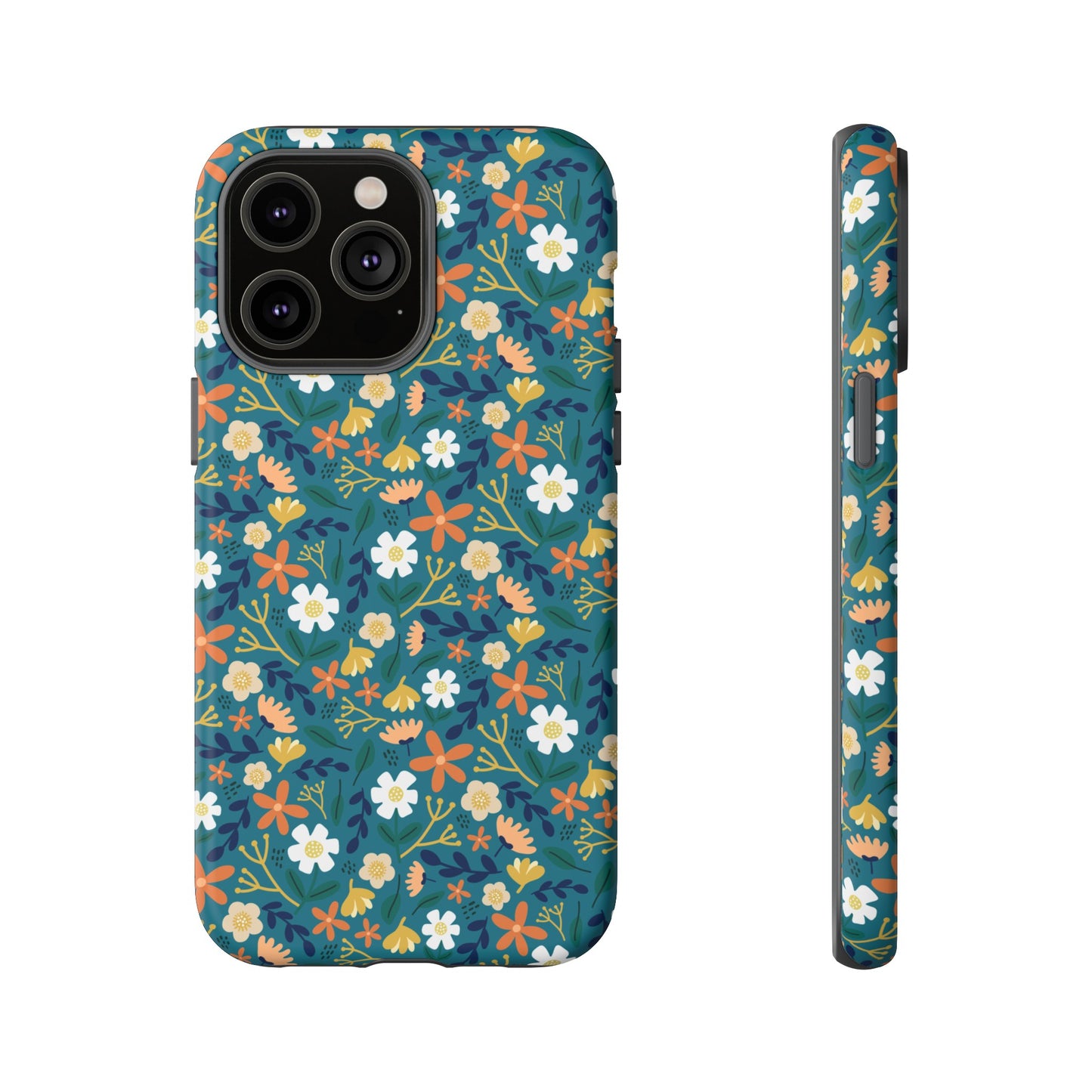 Phone Case: Florals on Teal