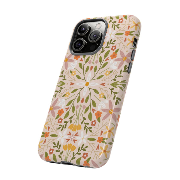 Phone Case: Florals on Tan