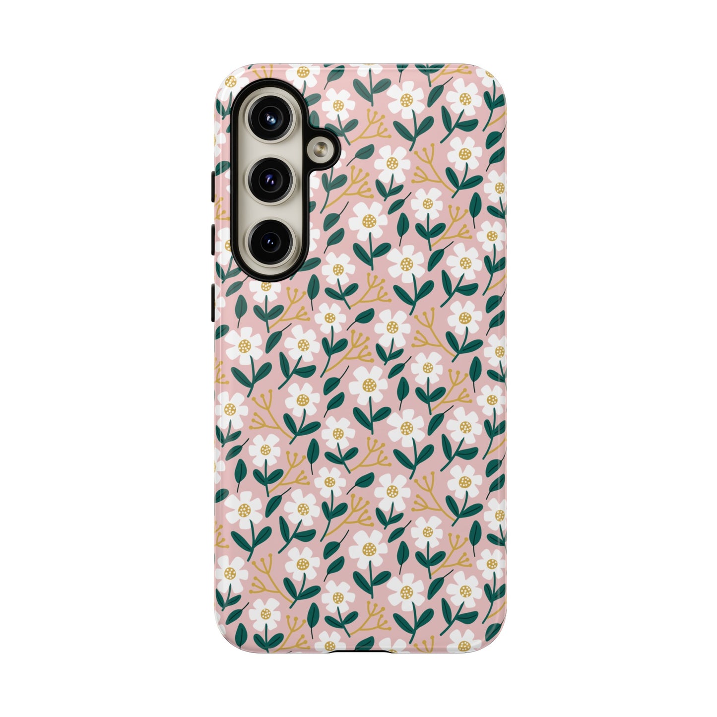 Phone Case: White Daisies on Pink