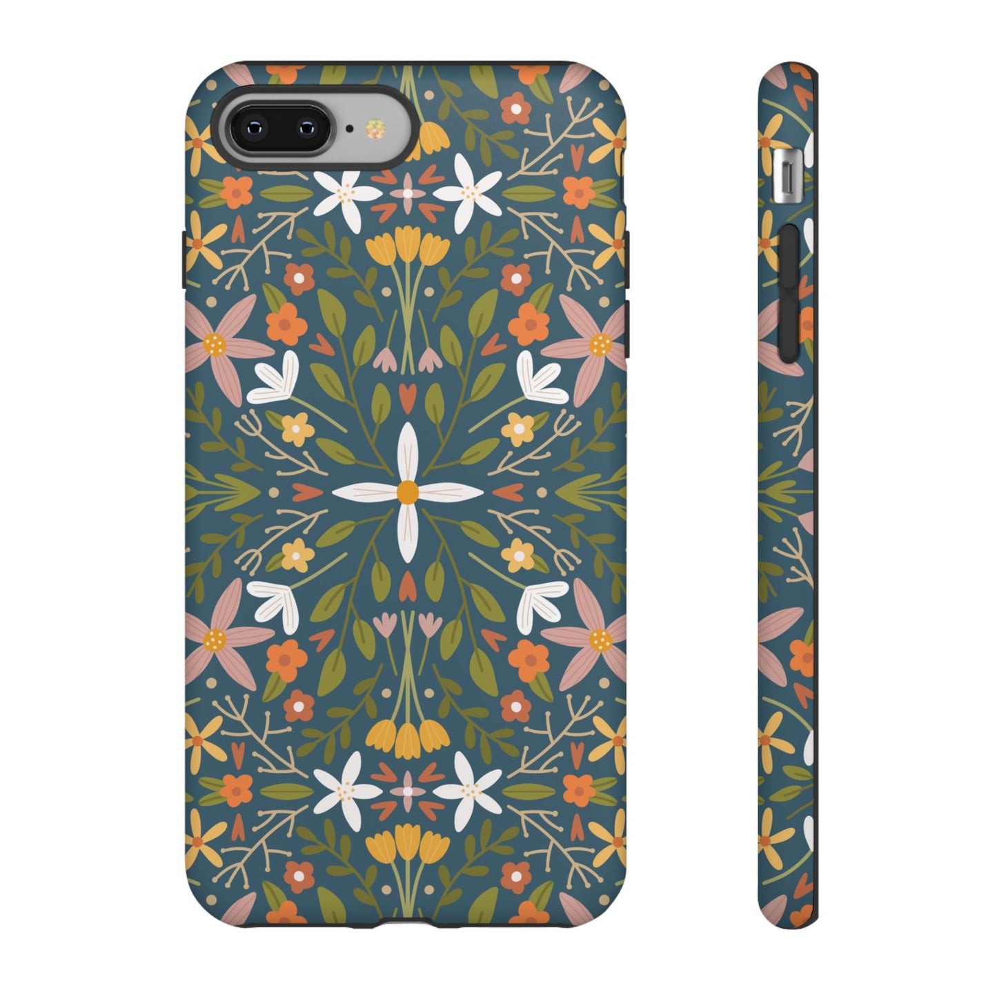 Phone Case: Florals on Blue