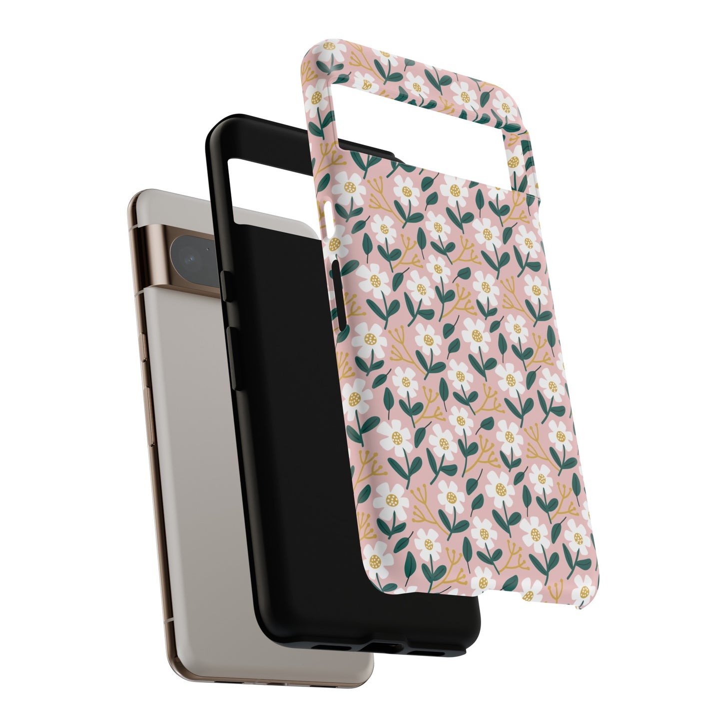 Phone Case: White Daisies on Pink