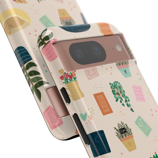 Phone Case: Book Shop Items on Cream