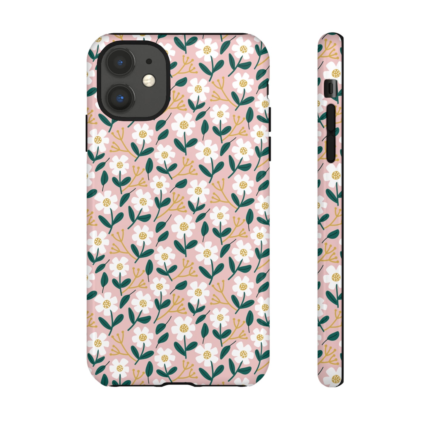 Phone Case: White Daisies on Pink