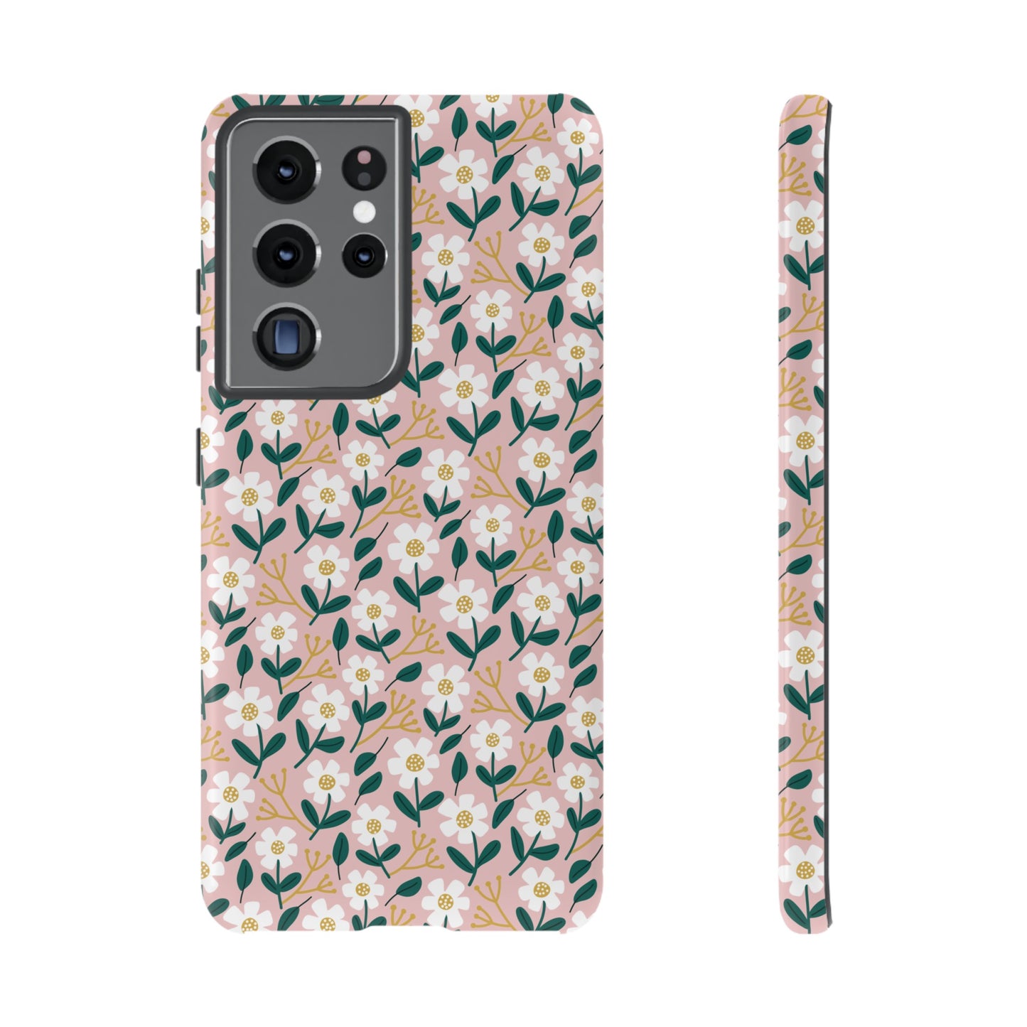 Phone Case: White Daisies on Pink
