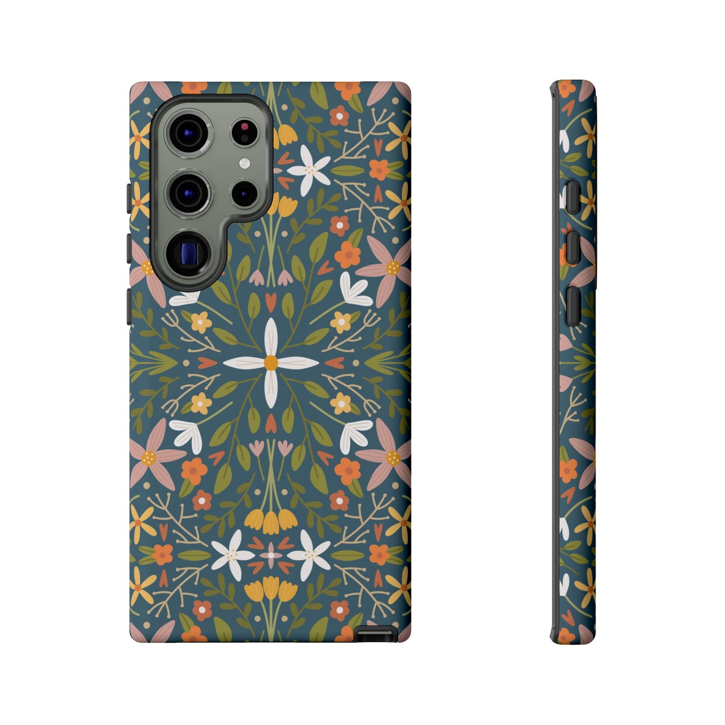 Phone Case: Florals on Blue