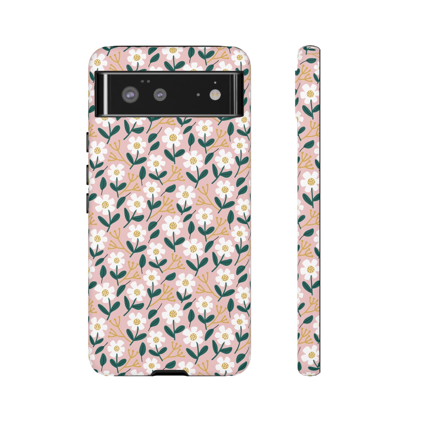Phone Case: White Daisies on Pink