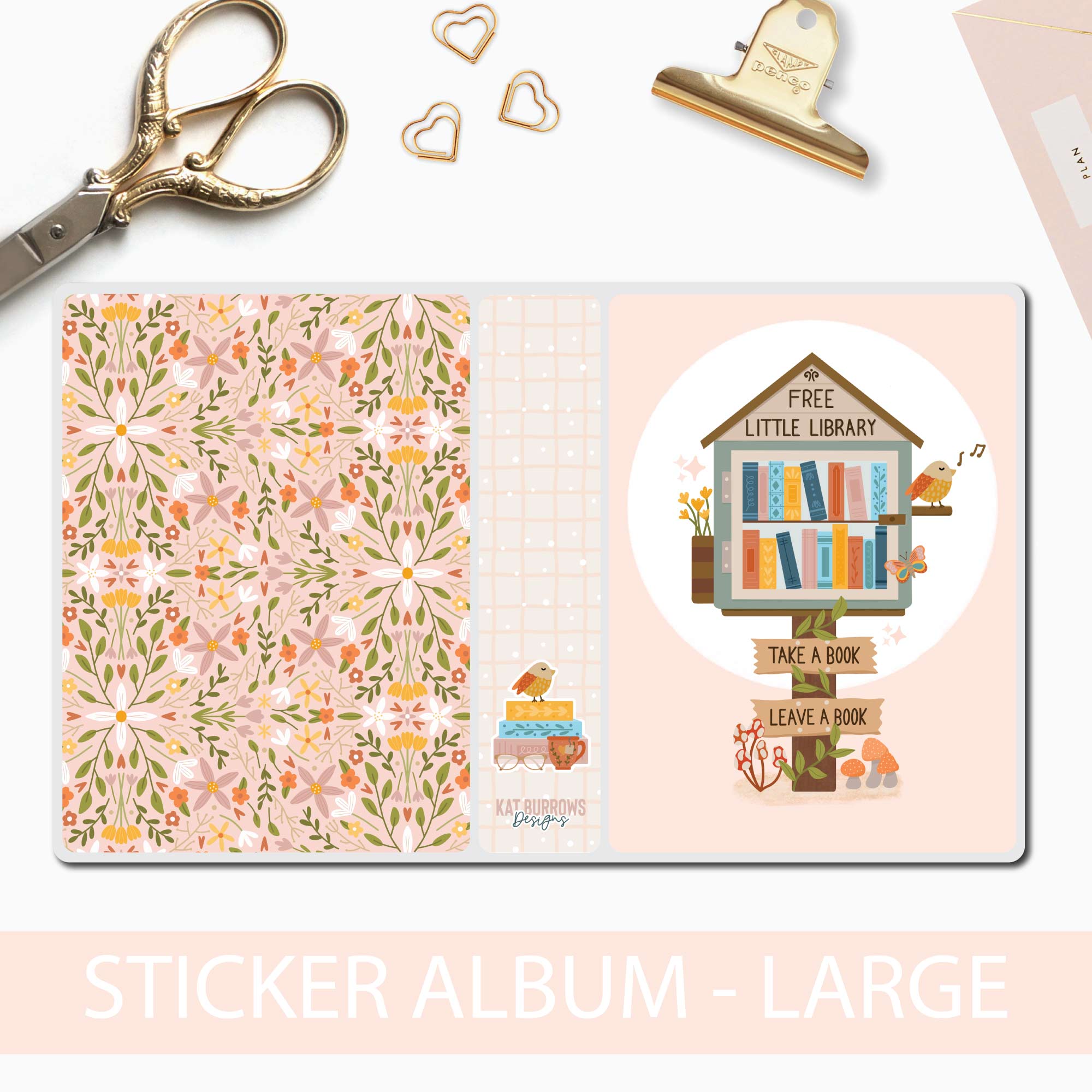 Little Library Large Sticker Album to store Planner Stickers, Bookish ...