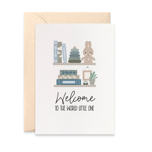 Baby Boy Items on Shelf