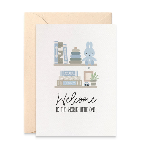 Baby Boy Items on Shelf