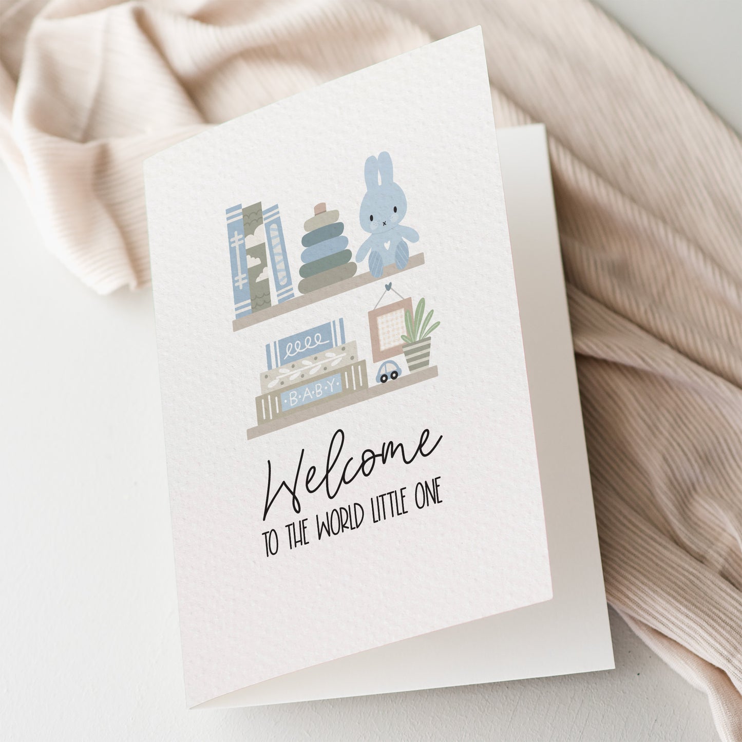 Baby Boy Items on Shelf