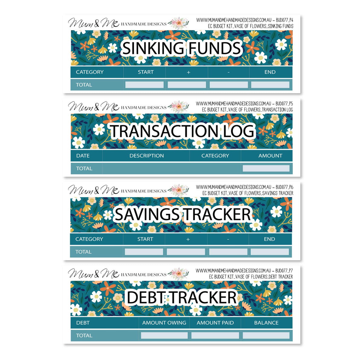 Budget Insurancesticker Financial Monthly Budget Sticker Kit, Planner Stickers, Floral Budget ...