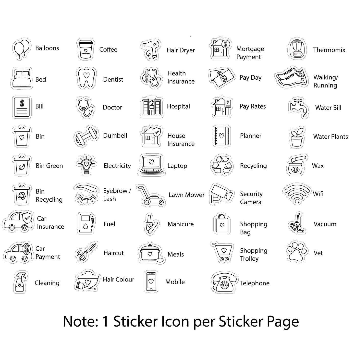 Black and White Icons