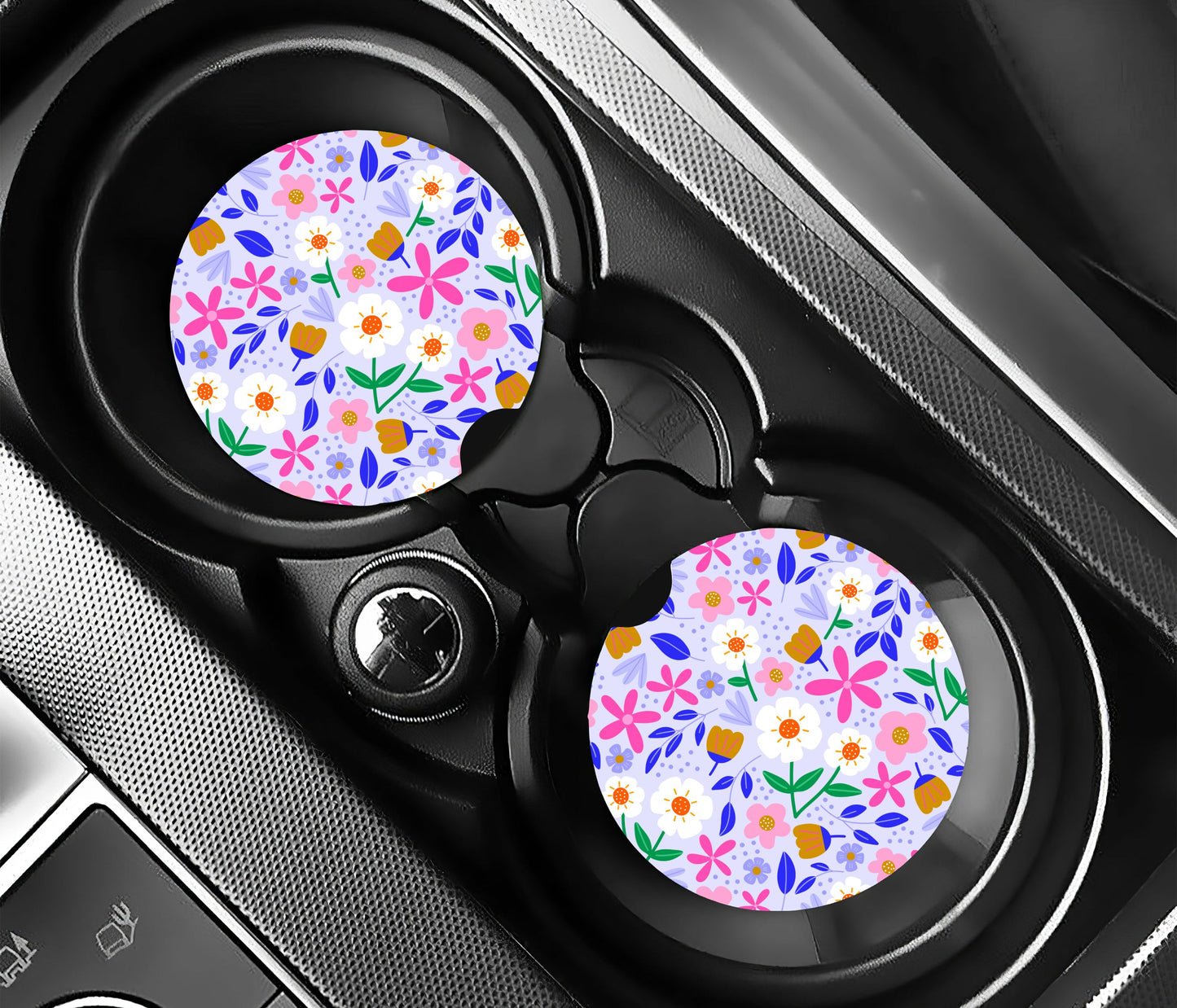 Car Coaster Set: Blooms on Lilac