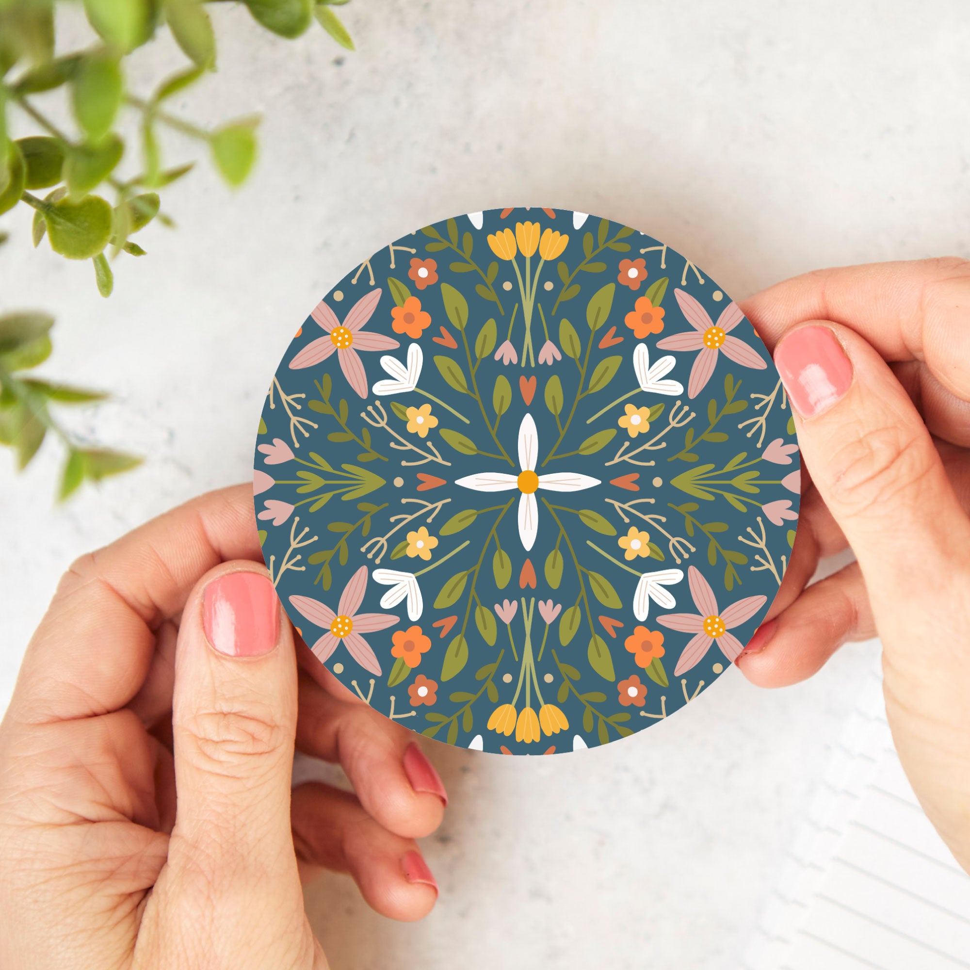 Coaster: Little Library Floral