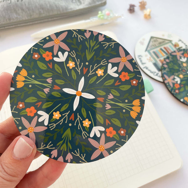 Coaster: Little Library Floral