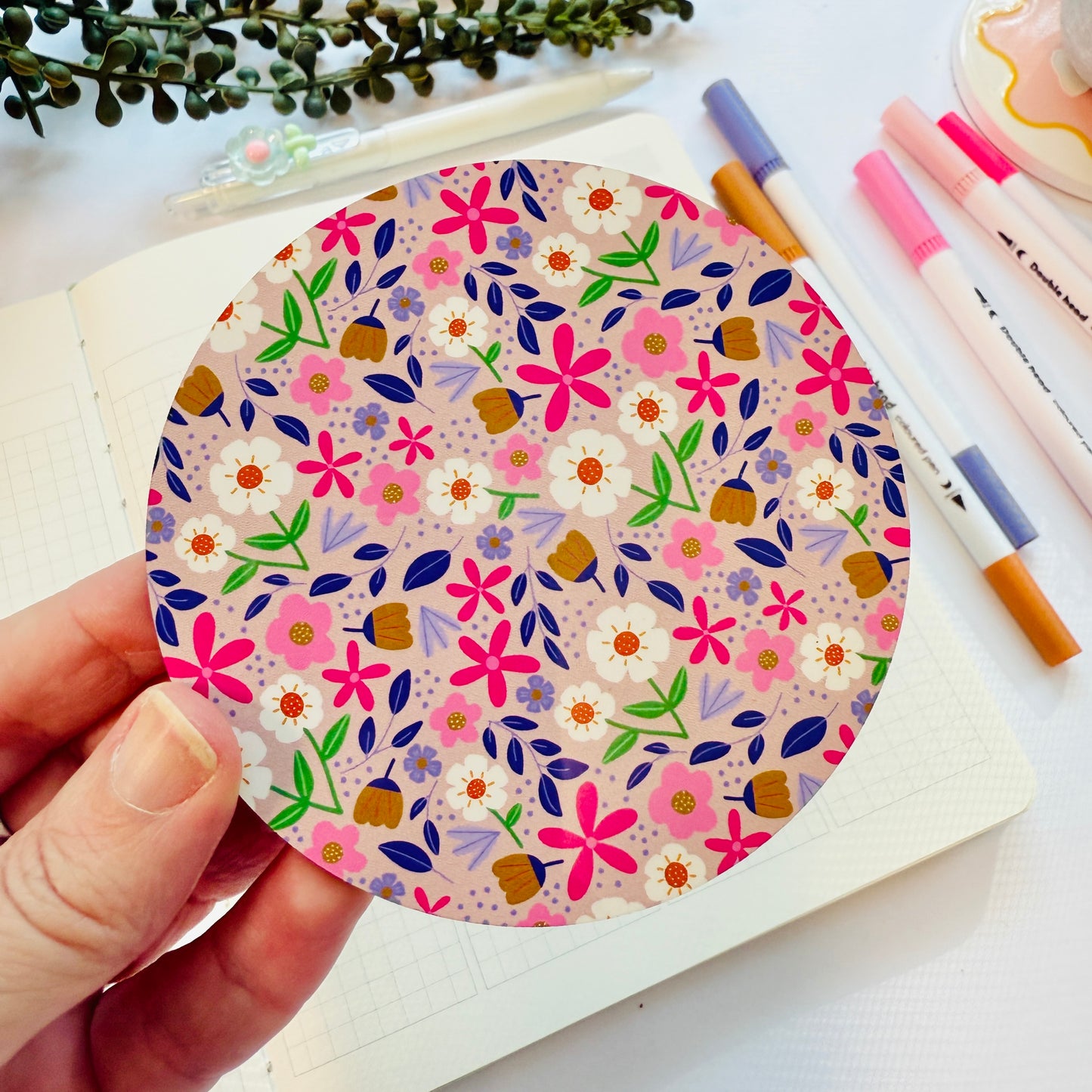 Coaster: Blooms on Pink