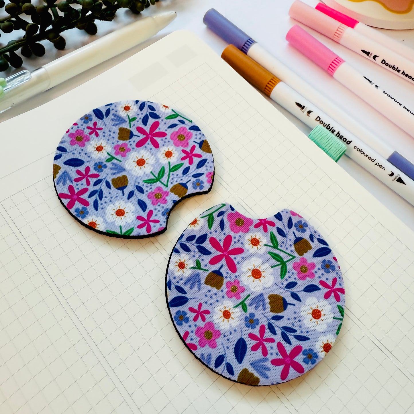 Car Coaster Set: Blooms on Lilac