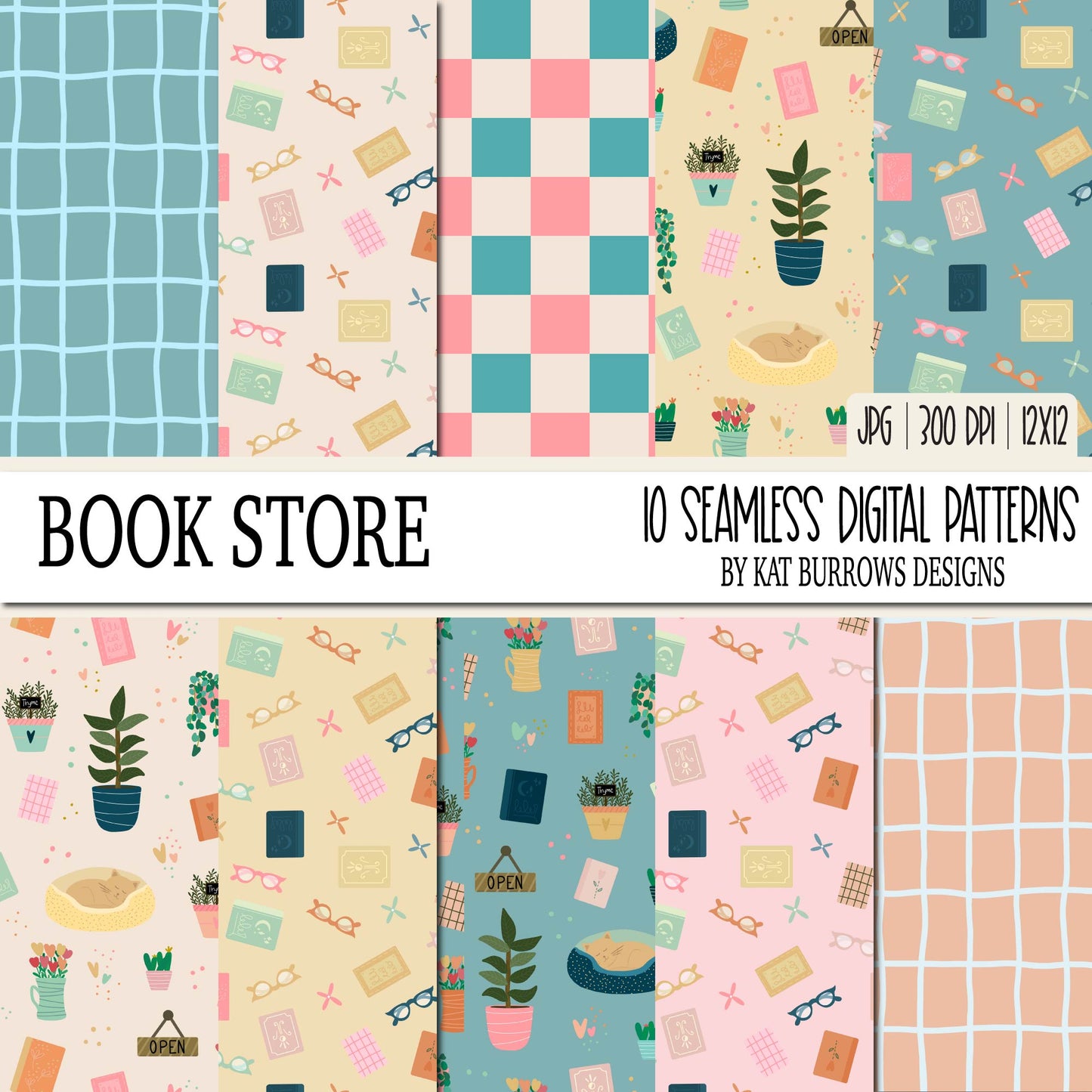 Seamless Patterns: Book Store