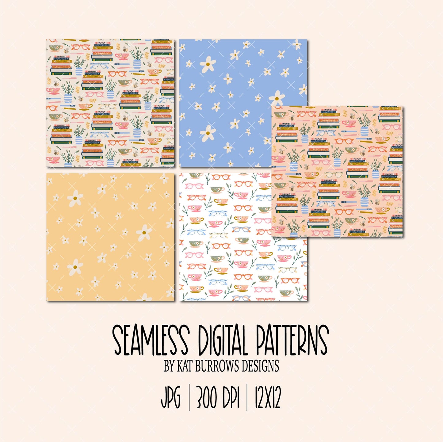 Seamless Patterns: Bookish Spring