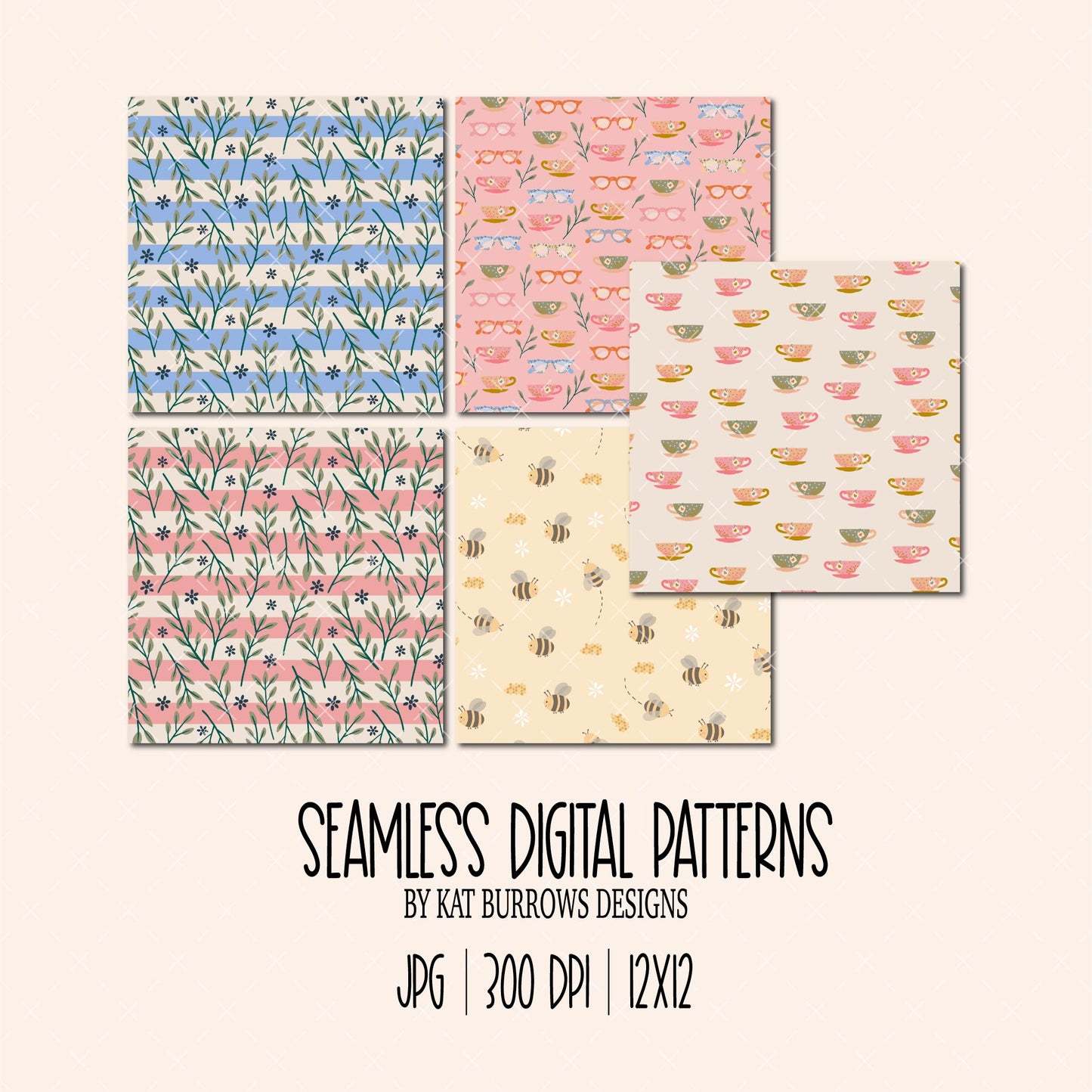 Seamless Patterns: Bookish Spring