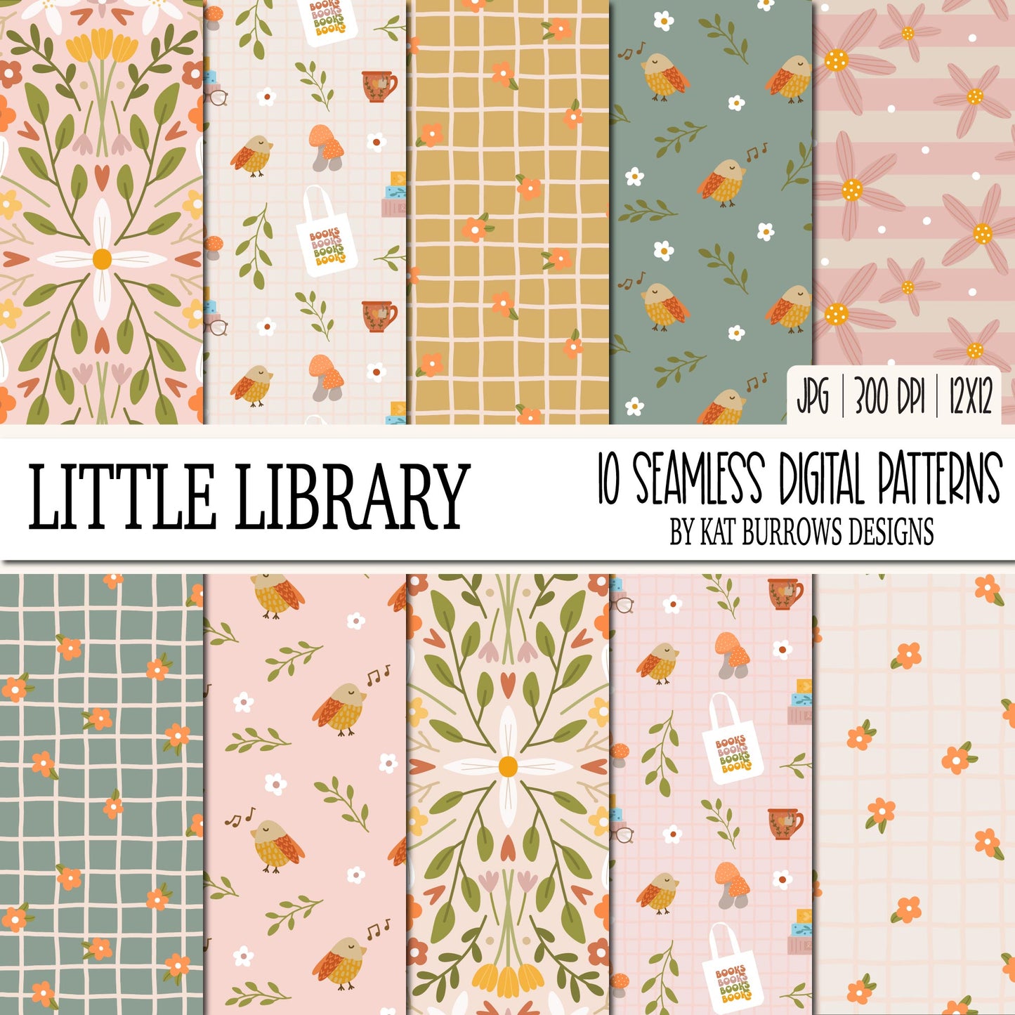 Seamless Patterns: Little Library