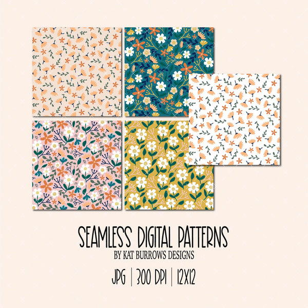 Seamless Patterns: Vase of Flowers