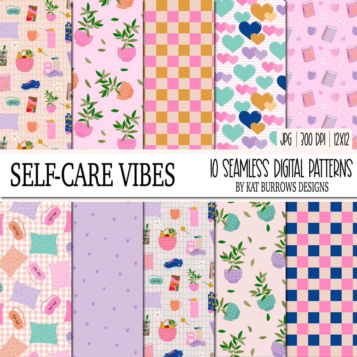 Seamless Patterns: Self-Care Vibes
