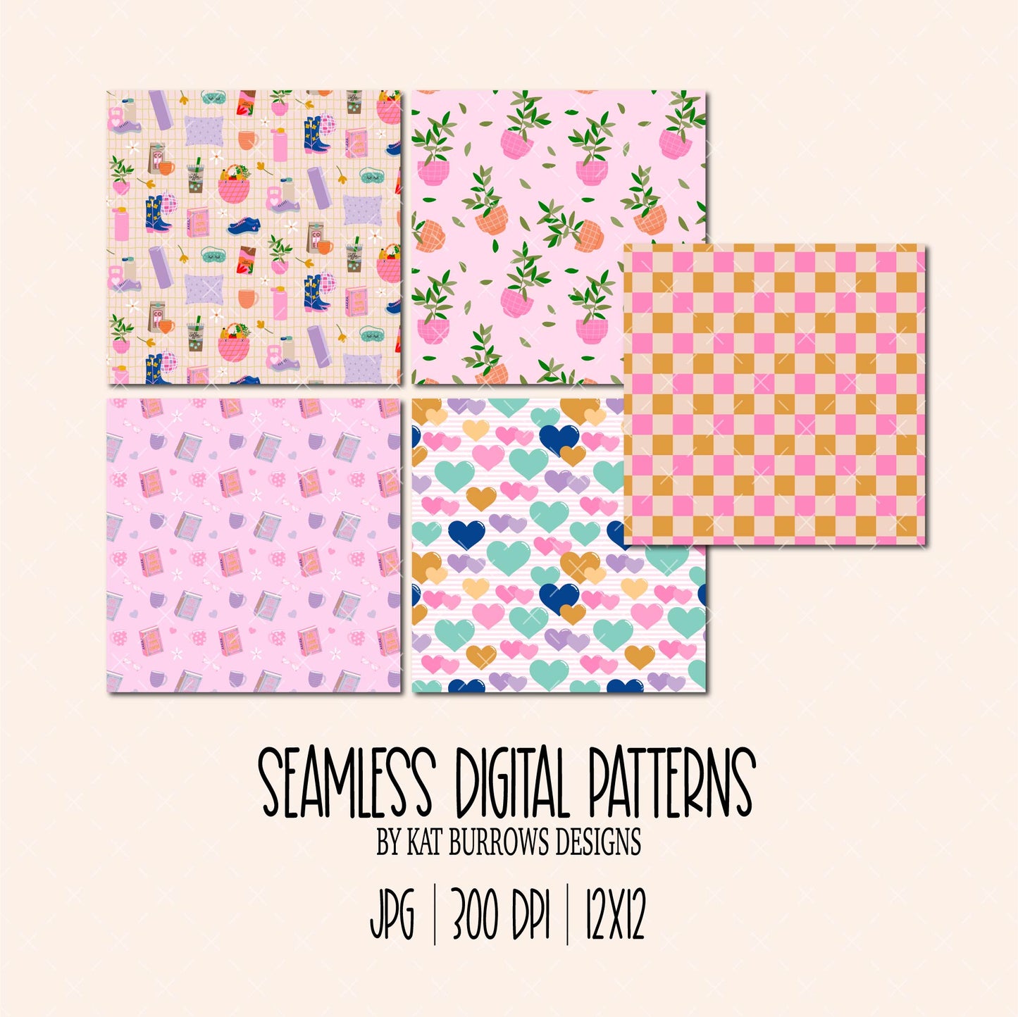 Seamless Patterns: Self-Care Vibes
