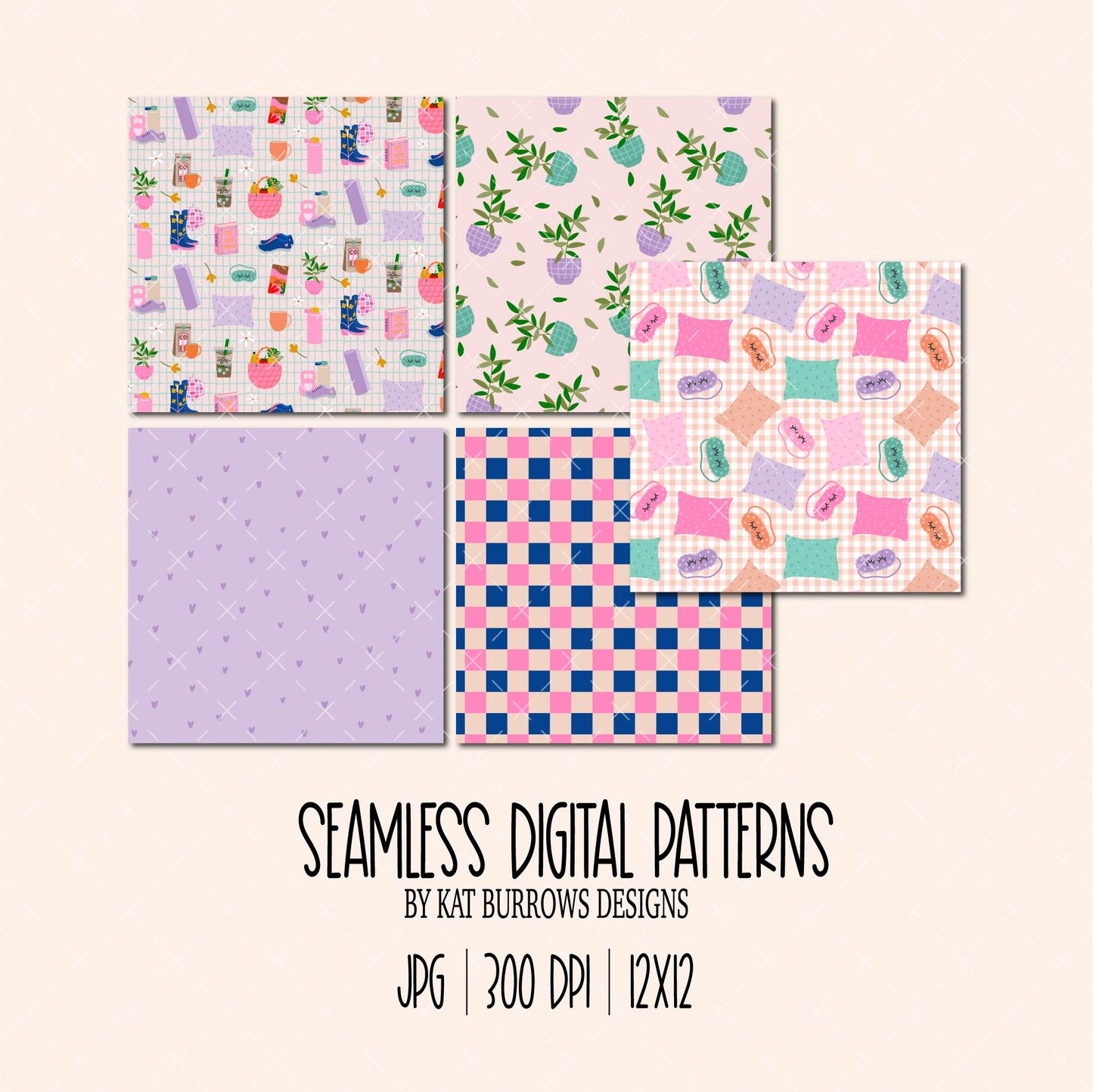 Seamless Patterns: Self-Care Vibes